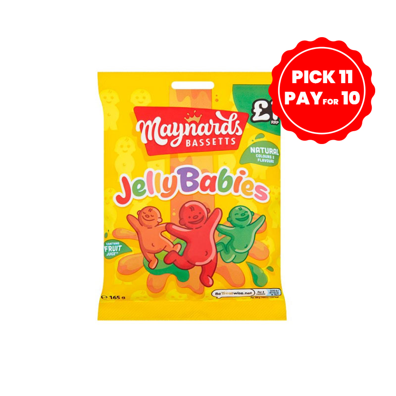Maynards Bassetts Jelly Babies £1 Sweets Bag 165g | Sids Shop